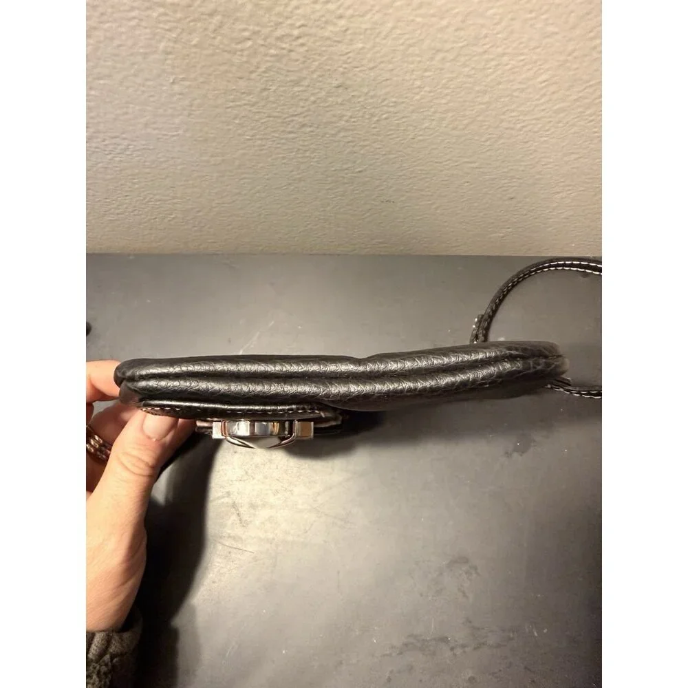 Y2K‎ Style Victoria’s Secret Small Black Clutch Purse w/Buckle Pink Stitching